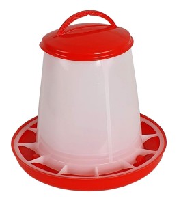 Karmidło dla drobiu, biało czerwone, zakręcane, 1,5 kg