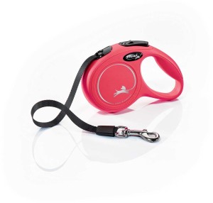 Smycz dla psa Flexi New Classic, taśma, czerwona, XS, 3m, 12kg