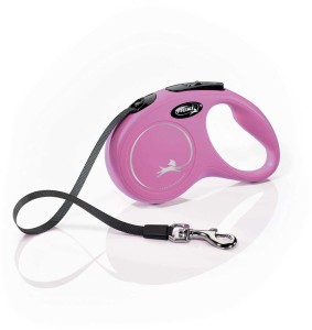 Smycz dla psa Flexi New Classic, taśma, różowa, S, 5m, 15kg