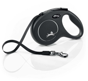 Smycz dla psa Flexi New Classic, taśma, czarna, roz. M, 5m, 25kg