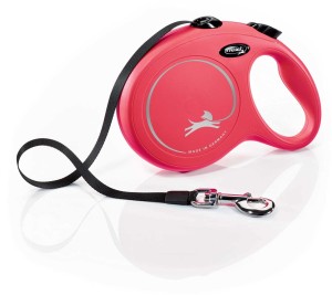 Smycz dla psa Flexi New Classic, taśma, czerwona, L, 8m, 50kg