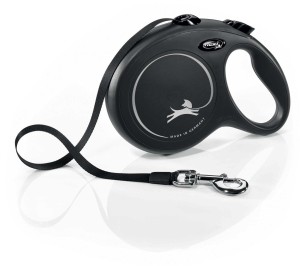 Smycz dla psa Flexi New Classic, taśma, czarna, L, 8m, 50kg