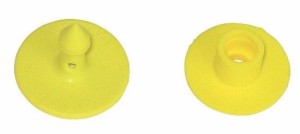 Kolczyk dla trzody Multiflex R, część męska i żeńska, żółty, czysty, Caisley