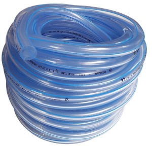 Przewód mleczny PVC, 15,5 x 25 mm, 30 m, 4 niebieskie paski, Spaggiari