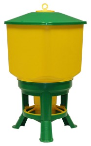 Karmidło automatyczne dla drobiu, duże, 50 l, zielono-żółte, Novital