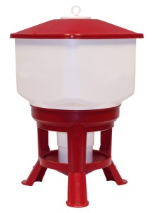 Poidło automatyczne dla drobiu, duże, 40 l, biało-czerwone, Novital