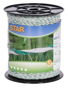 Plecionka ogrodzeniowa STAR, 400 m x 2,2 mm, biało-zielona, Kerbl