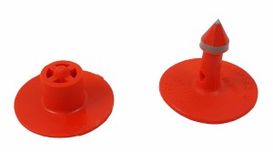 Kolczyk dla trzody Multiflex R, część męska i żeńska, czerwony, czysty, Caisley