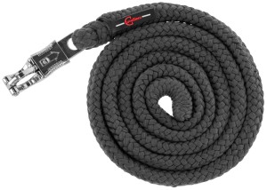 Uwiąz dla konia ClassicSoft, bezpieczny karabińczyk, szary, 200 cm, Covalliero