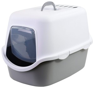 Kuweta zamykana Cathy Filter, biało-szara, 56 x 40 x 40 cm, Stefanplast