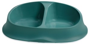 Miska Chic z tworzywa sztucznego, zielona, podwójna, 2 x 250 ml, Stefanplast