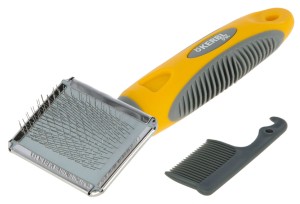 Szczotka dla gryzoni z miękkimi delikatnymi ząbkami z grzebieniem w zestawie, 16 x 6 cm, Kerbl