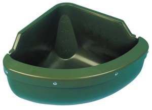 Karmidło narożne z listwą, oliwka, 31 l, 60 x 30 x 45 cm, Kerbl