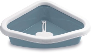 Kuweta narożna Sprint Corner, biały/niebieski, 40 x 56 x 14 cm, Stefanplast