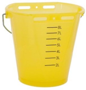 Wiadro do pojenia cieląt, "Food Safe", ze skalą, 8 l, transparentne, żółte, Kerbl