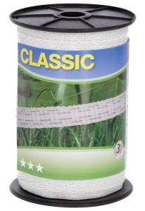 Taśma ogrodzeniowa CLASSIC, 200m x 10mm, biała, Kerbl