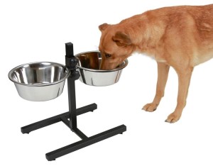 Miski na stojaku, czarny, 2 x 2800 ml, Kerbl